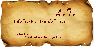 Lászka Terézia névjegykártya